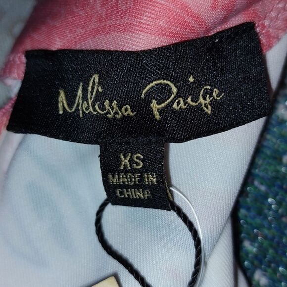 Melissa Paige  peachy pailsey  tank style stretch dress  Sz XS  NWT - Picture 9 of 9